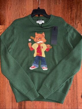 NWT Evolution AKOO Stitched Baseball Fox Crewneck Sweater Size M